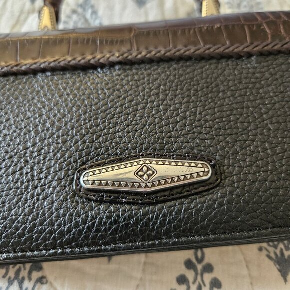 Brighton Gina Organizer Mini Crossbody Bag – Black Croc-Embossed Leather NWT - Picture 15 of 16